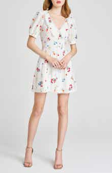WAYF Berkleigh Floral Linen Blend Minidress