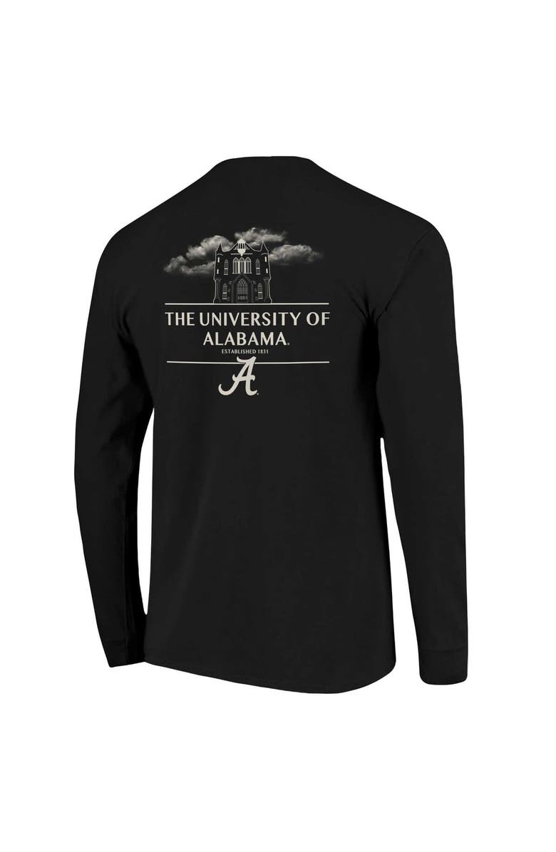 IMAGE ONE Men's Black Alabama Crimson Tide Comfort Colors Campus Nights Long Sleeve T-Shirt, Alternate, color,