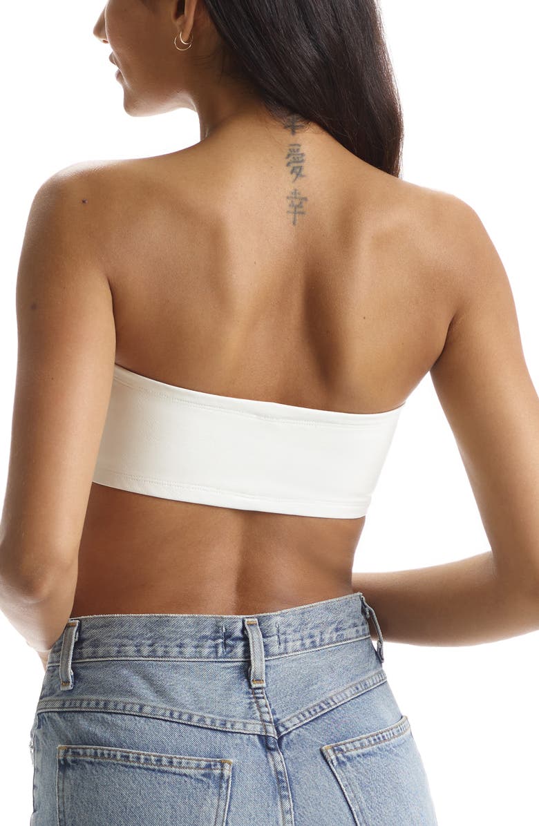 Commando Faux Leather Bandeau, Alternate, color, White