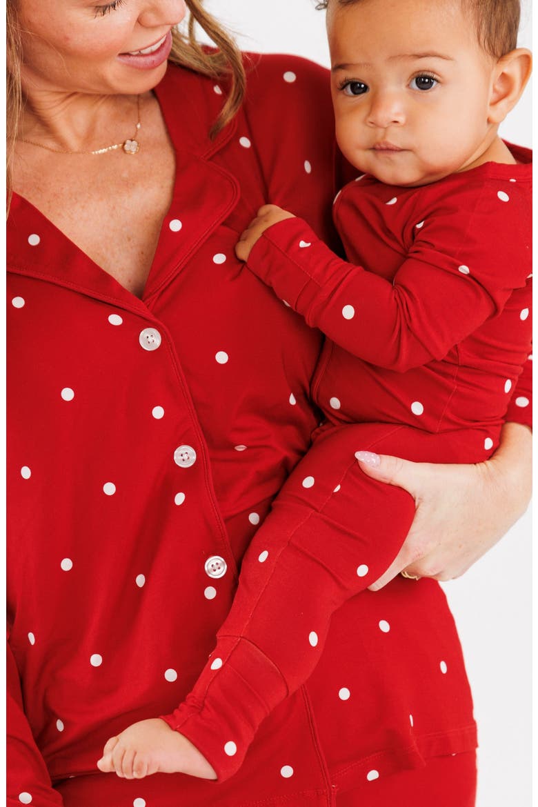 Polka Dot Zipper Romper, Alternate, color, Ruby Dot