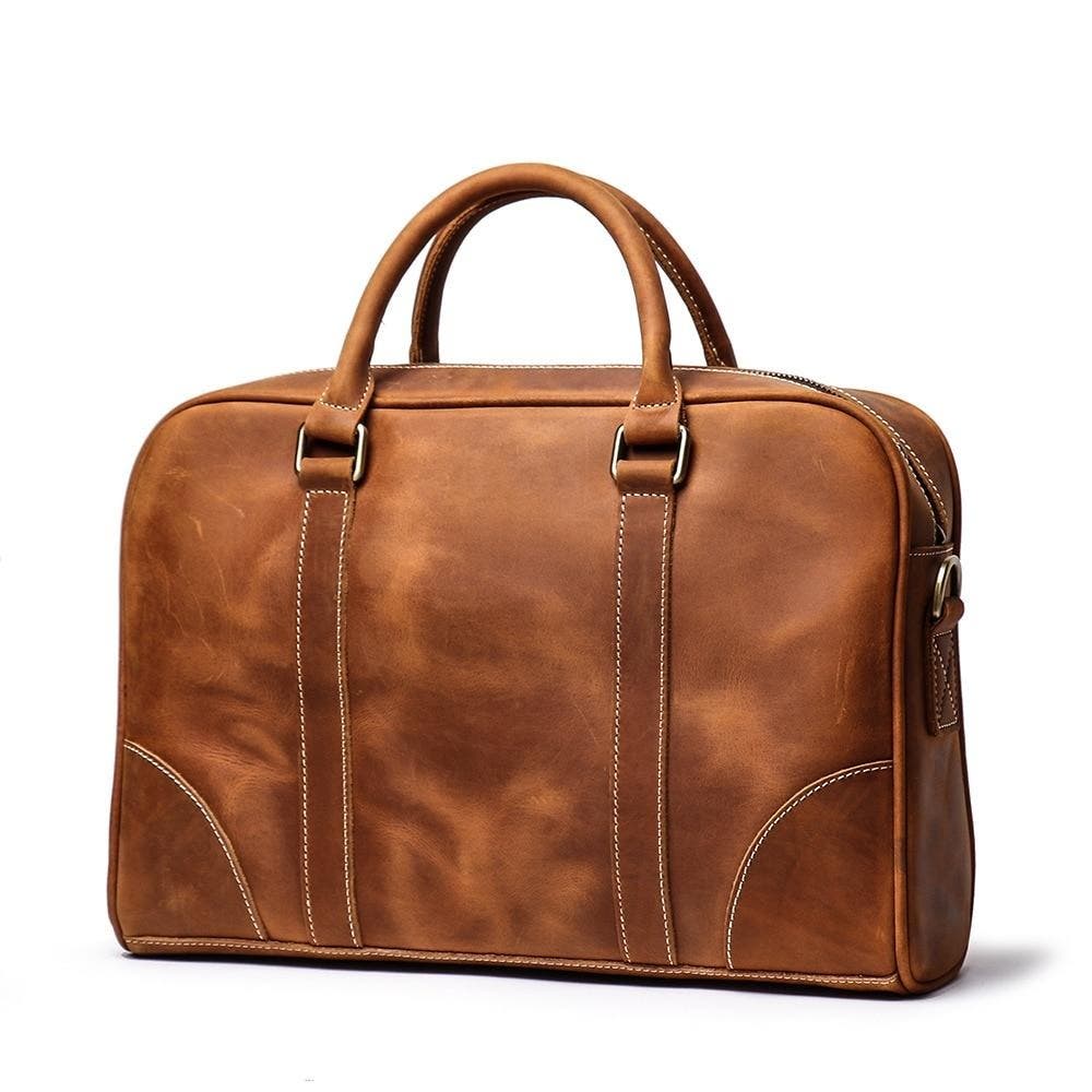 STEEL HORSE LEATHER The Bjorn Leather Laptop Bag | Vintage Leather Briefcase, Main, color, Brown