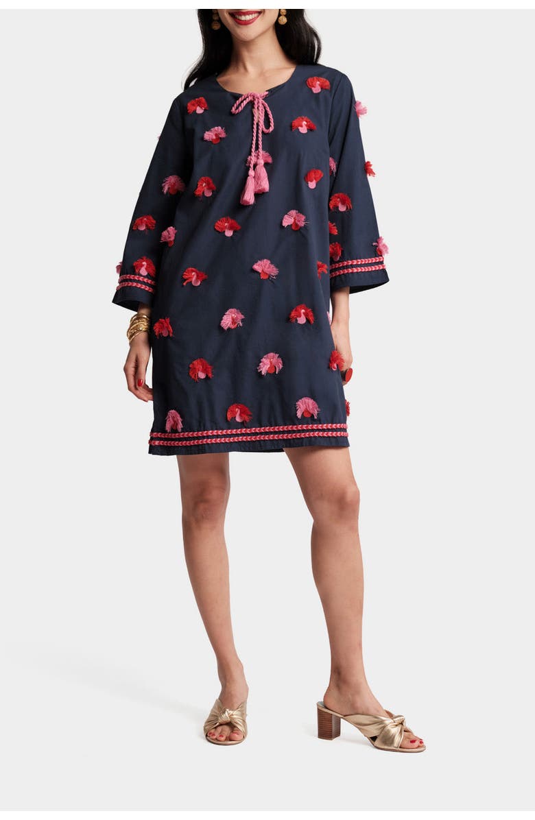 Frances Valentine Capri Peacock Tunic, Main, color, Navy/Pink