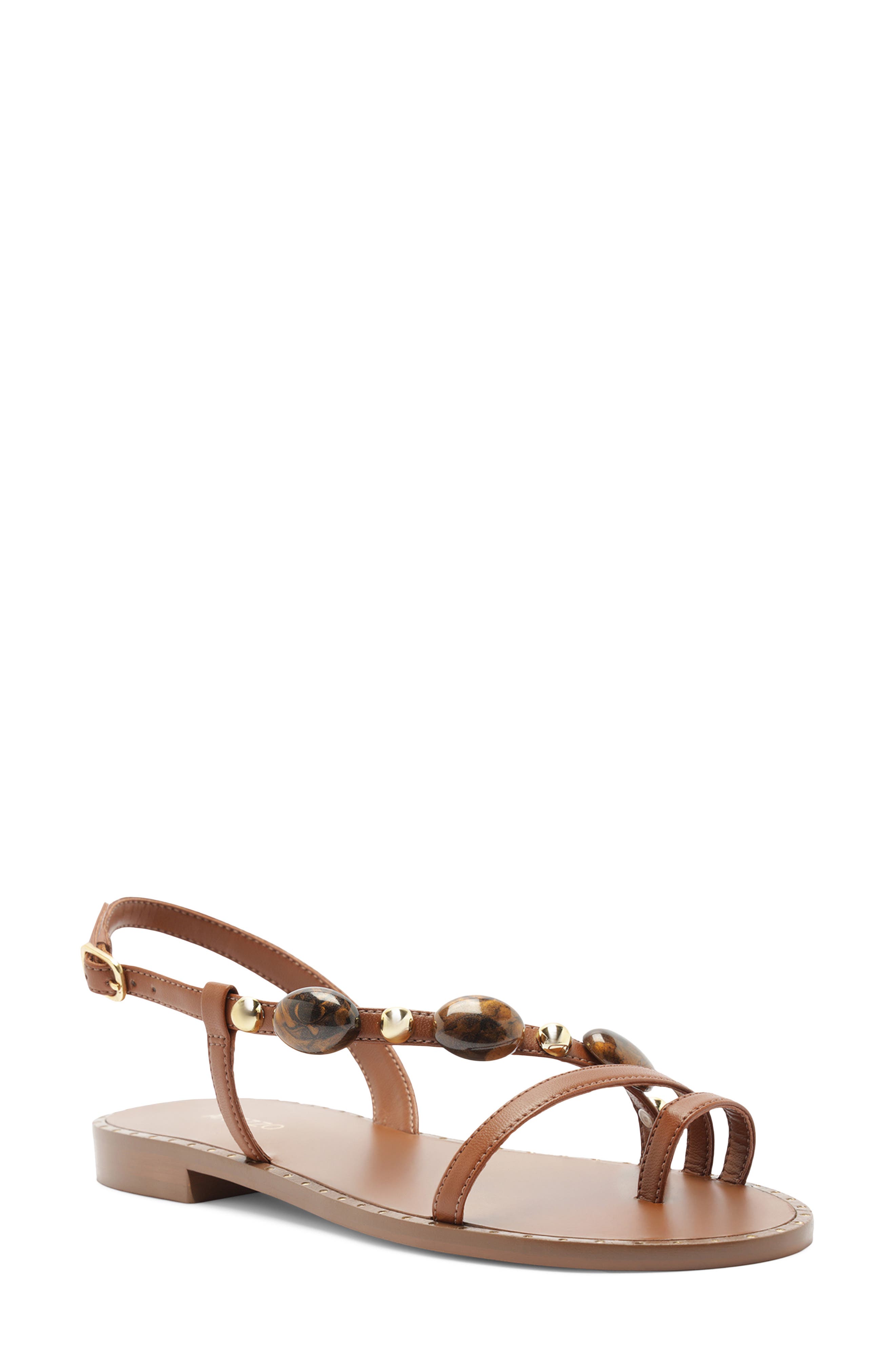 Arezzo Diana Slingback Toe Loop Sandal, Main, color, Soul Natural