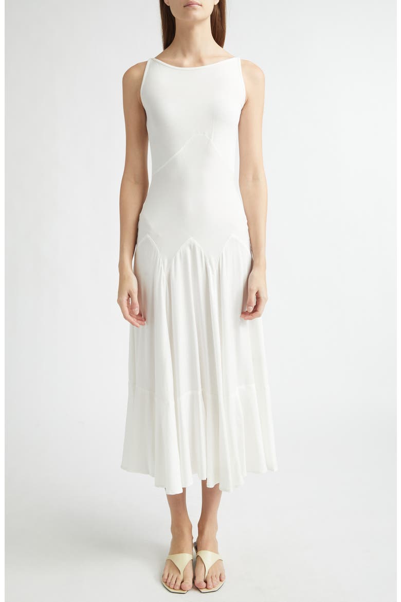 Dammit Janet Bias Cut Jersey Dress, Main, color, WHITE