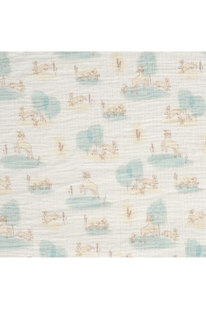 Signature 2-Pk Organic Muslin Celestial/Meadow Swaddle Blankets, Alternate, color, White