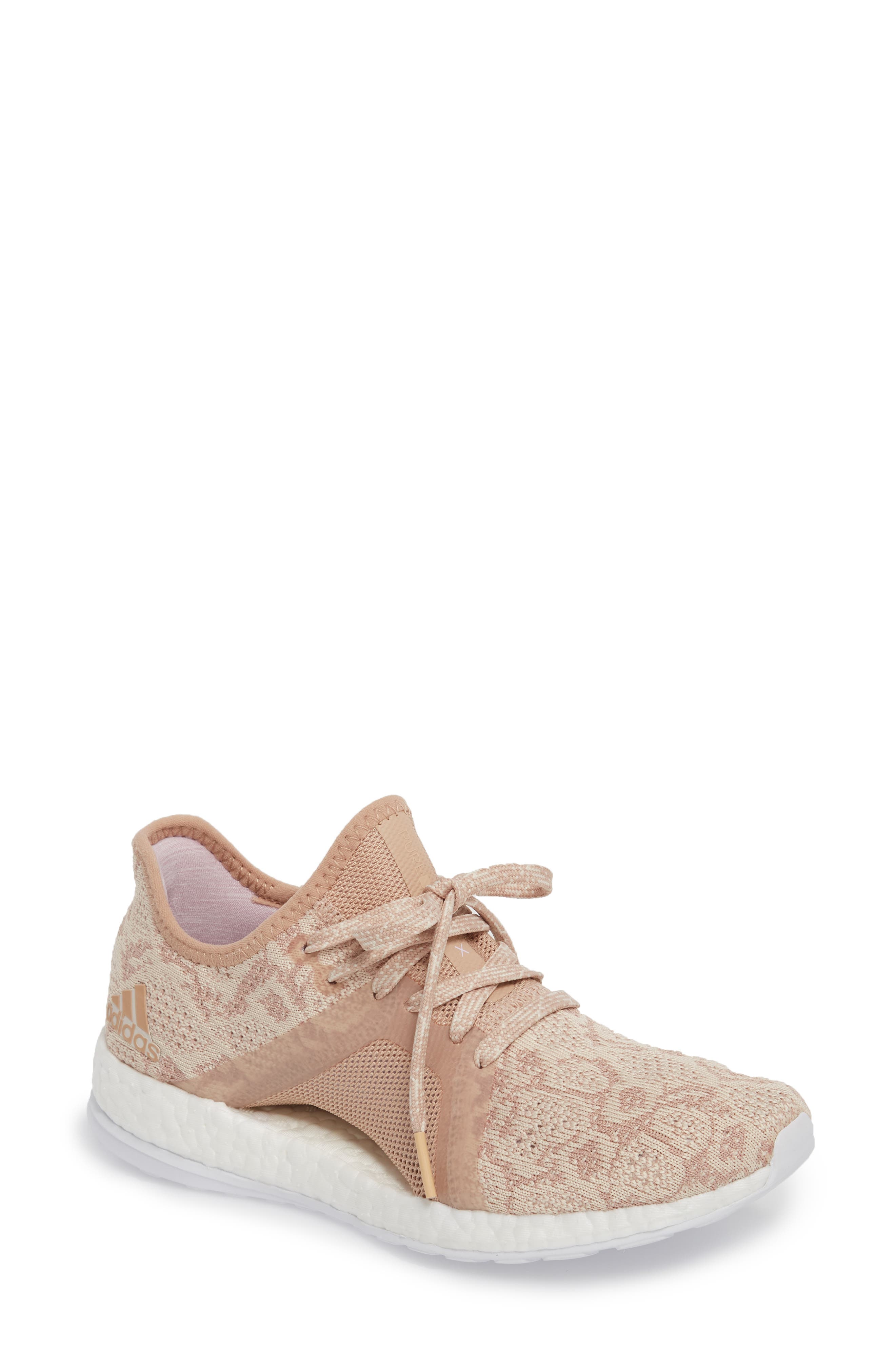 PureBoost X Element Knit Running Shoe, Main, color, ASH PEARL/ ASH PEARL