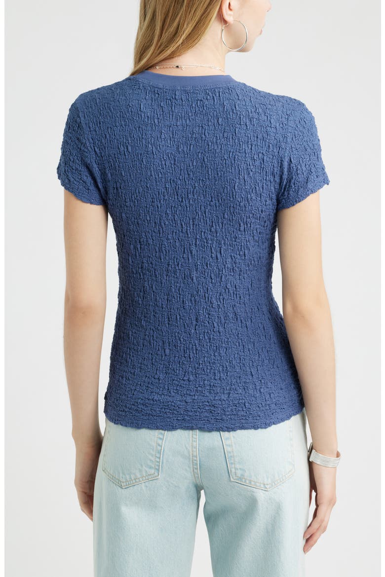 Crinkle Knit Crewneck Top, Alternate, color, BLUE INDIGO