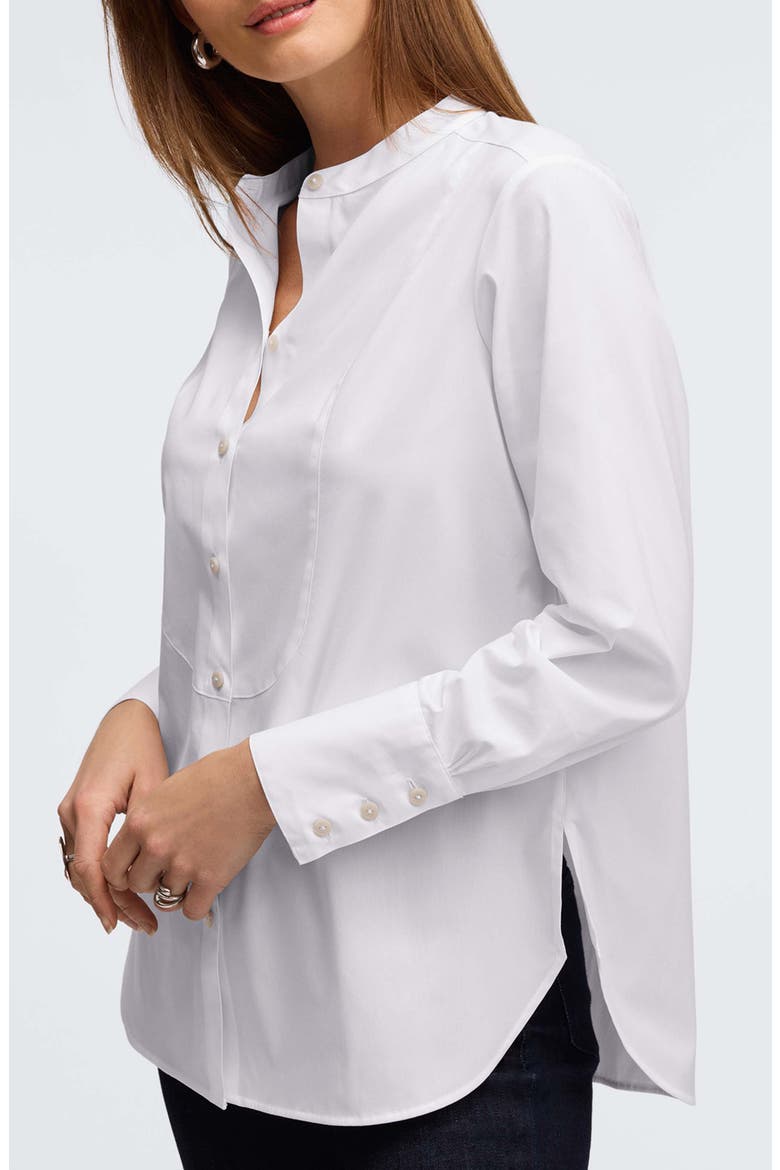 Kris Tux Bib Cotton Button-Up Shirt, Alternate, color, WHITE