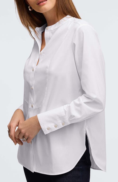 Foxcroft Kris Tux Bib Cotton Button-up Shirt In White