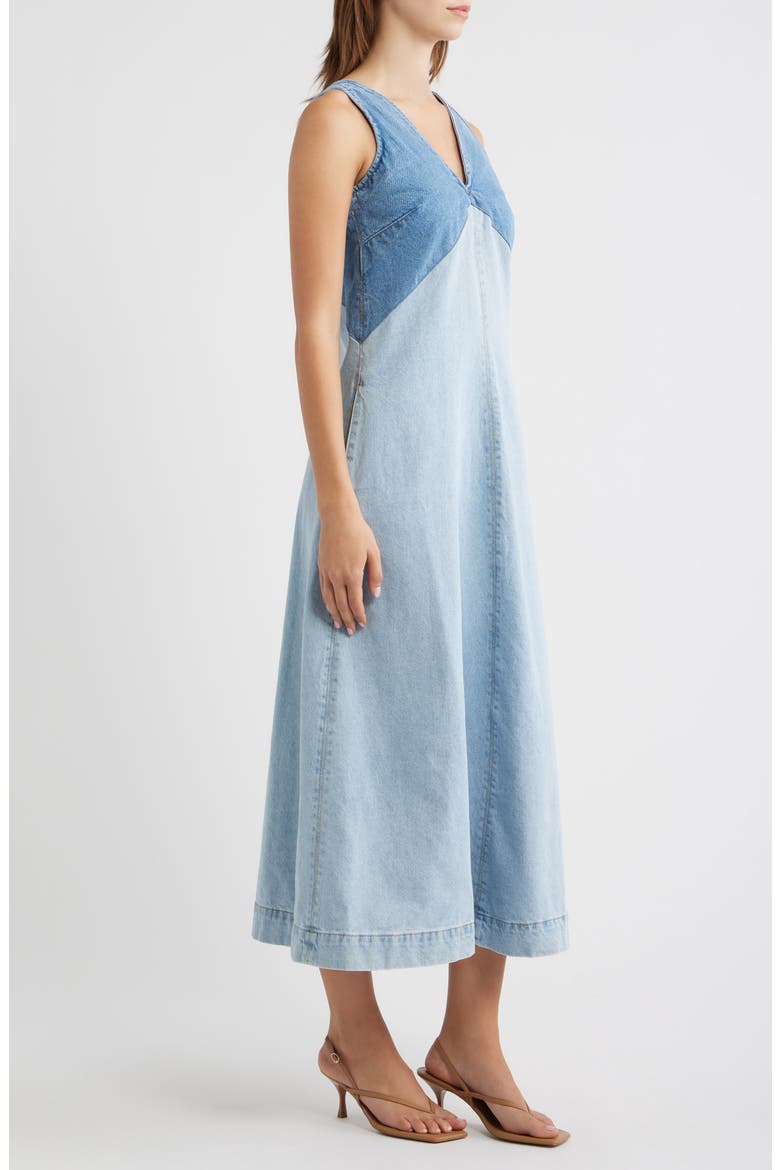 Azura Two-Tone Denim Midi Dress, Alternate, color, 2-TONE CLASSIC WASH