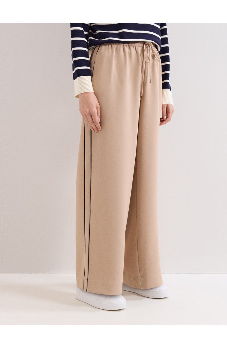 Phase Eight Wide Leg Stripe Detail Skye Trousers, Alternate, color, Camel