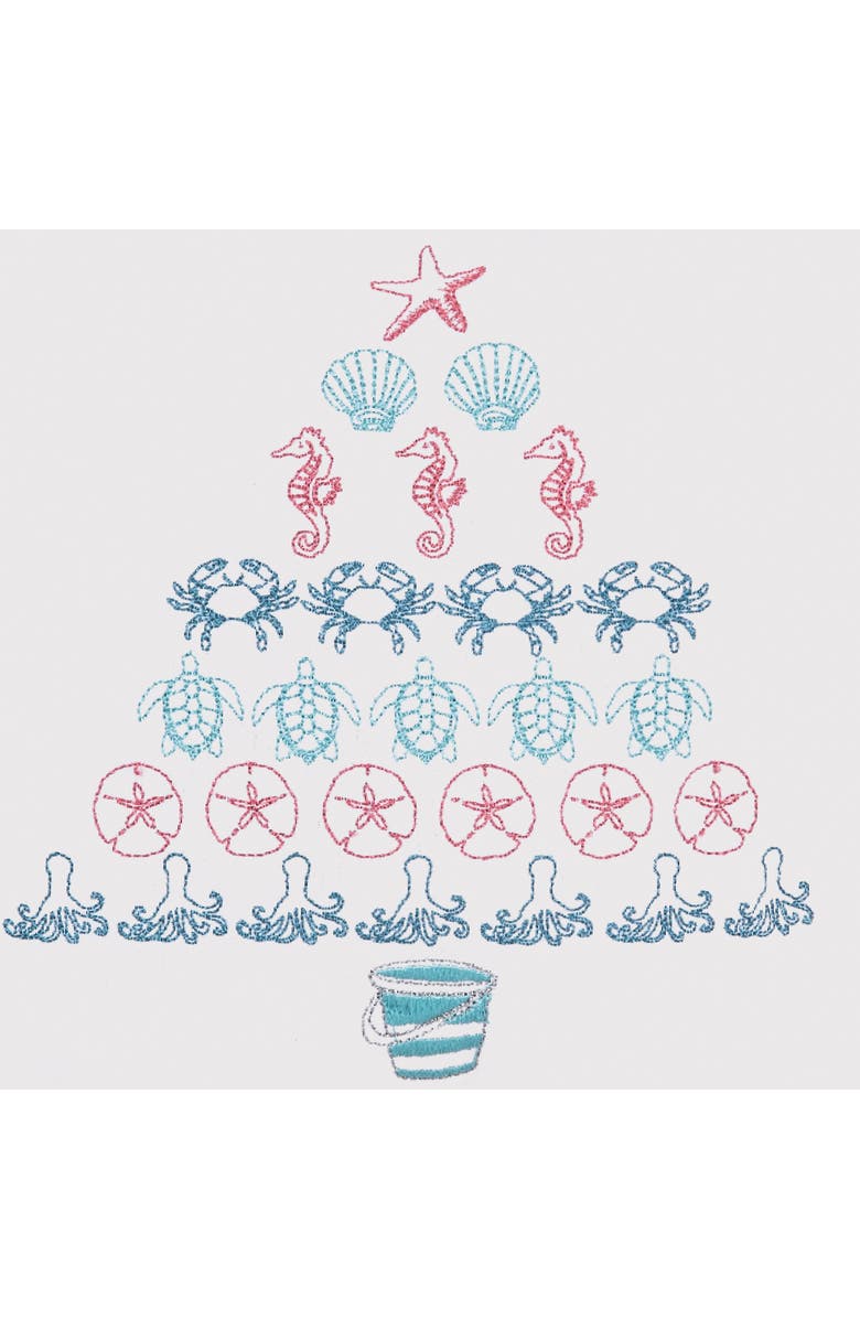 C&F Home Coastal Christmas Tree Cotton Blend Mini Accent Pillow 10" x 10", Alternate, color, 