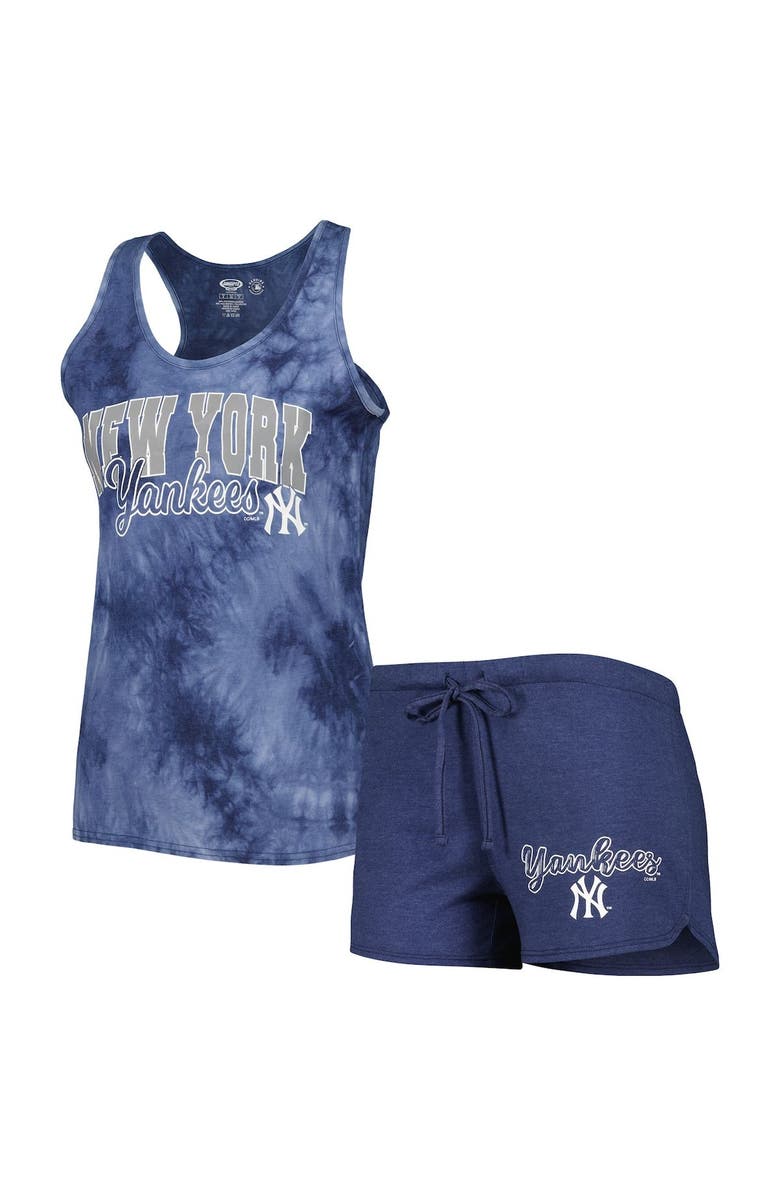 CONCEPTS SPORT Women's Concepts Sport Navy New York Yankees Billboard Racerback Tank & Shorts Sleep Set, Main, color, Navy