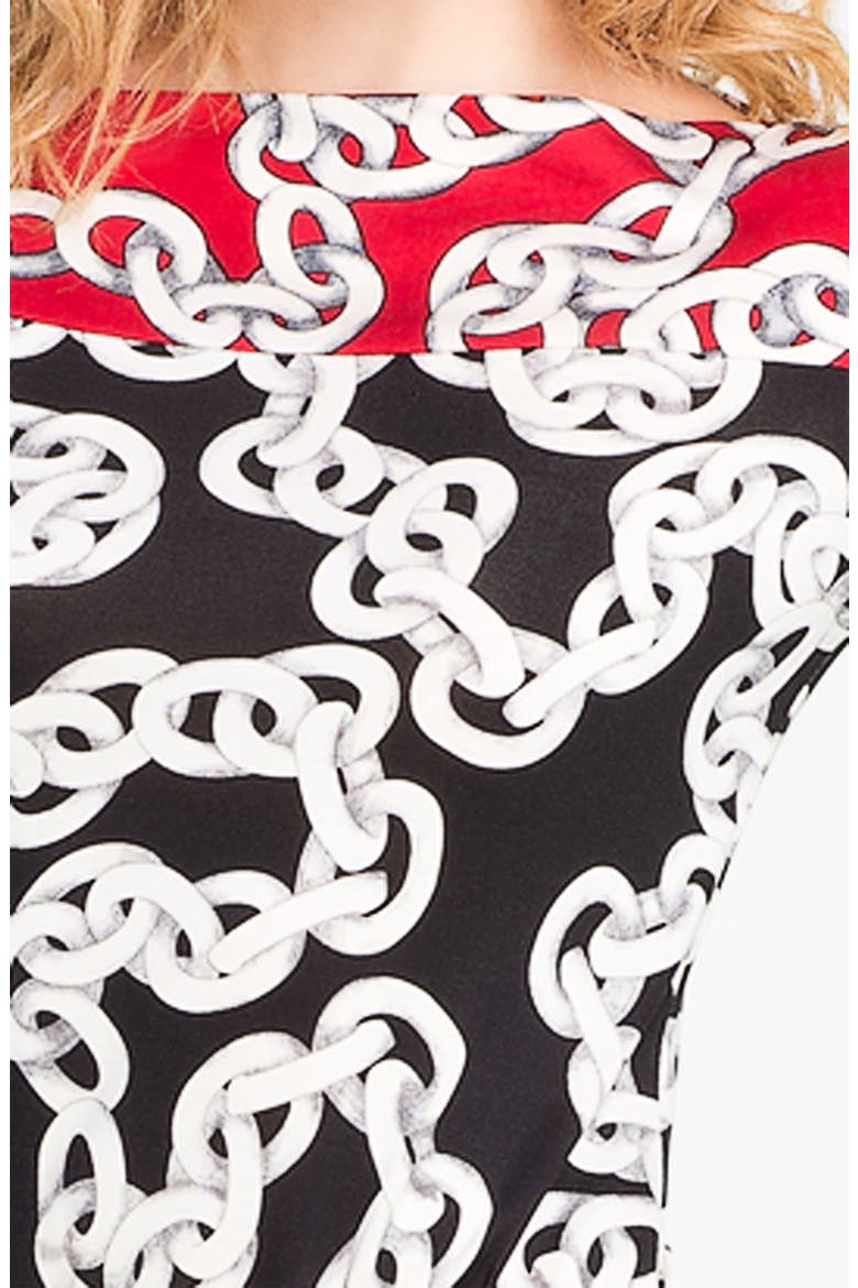 'Ruri' Silk Minidress, Alternate, color, CHAINS GREY/ CHAINS RED