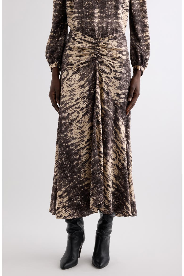 Laren Silk Midi Skirt, Main, color, BEIGE