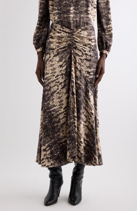 Laren Silk Midi Skirt