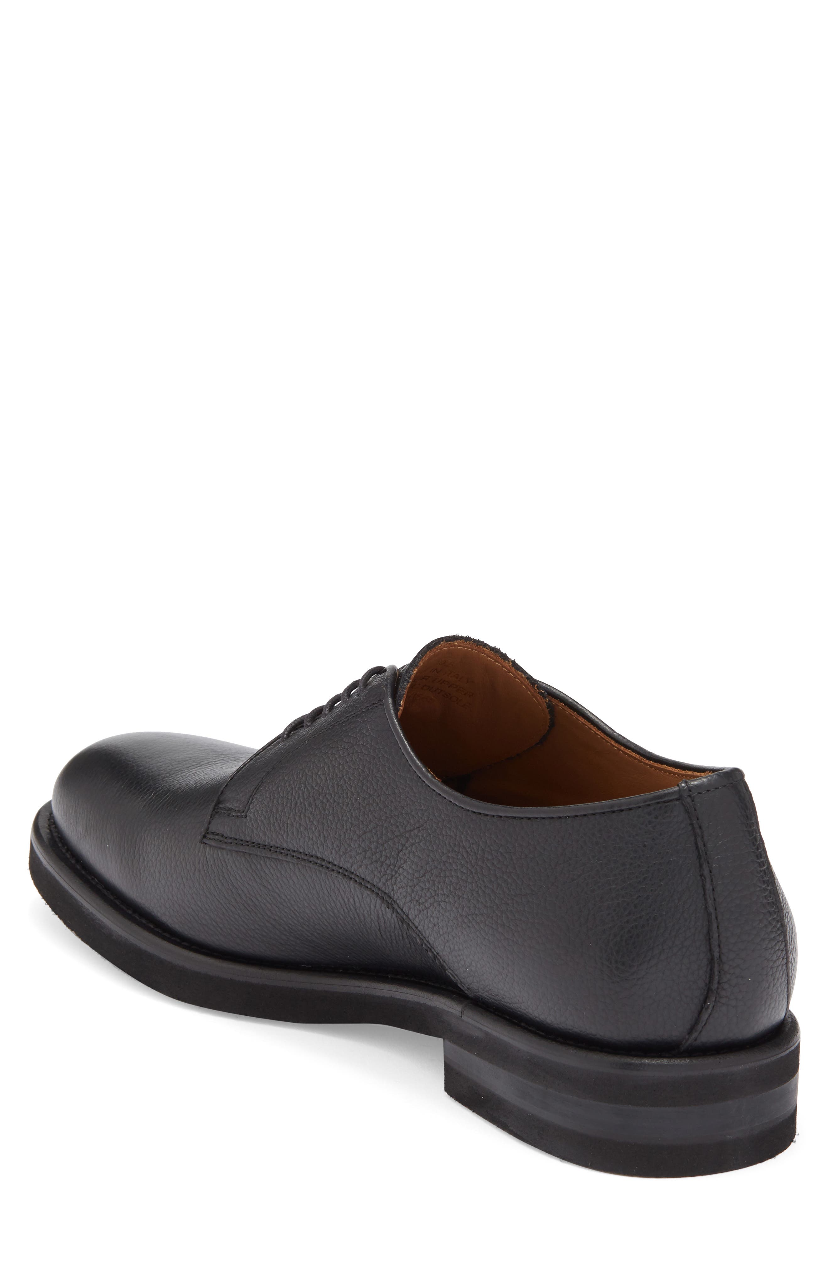 Nordstrom Italian Collection Collodi Plain Toe Blucher Derby, Alternate, color, Black Leather
