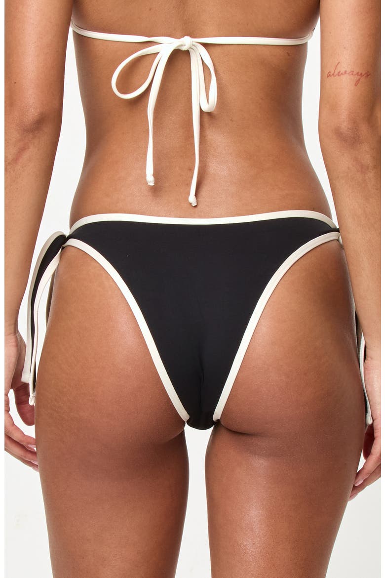 Shane Bitsy Side Tie Bikini Bottoms, Alternate, color, BLACK/ CREAM