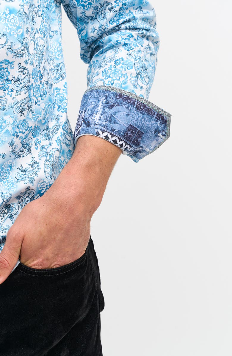 Robert Graham Downing Long Sleeve Button-Up Shirt, Alternate, color, Slate Blue