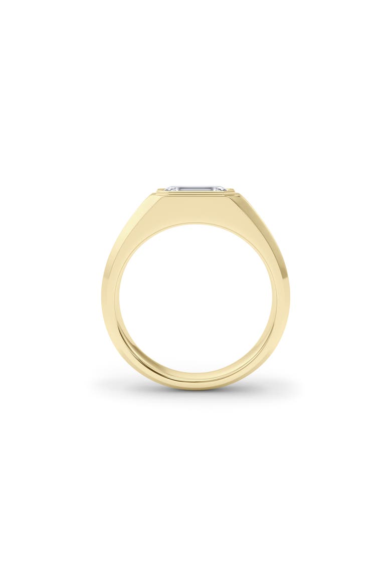 Men's Emerald-Cut Lab Grown Diamond Signet Ring, Alternate, color, 18K YELLOW GOLD