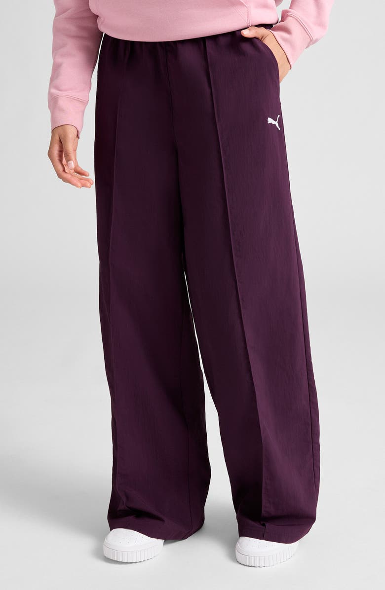 PUMA Essential Pintuck Pants, Main, color, Midnight Plum