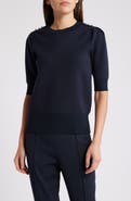BOSS Fantilina Button Shoulder Short Sleeve Sweater
