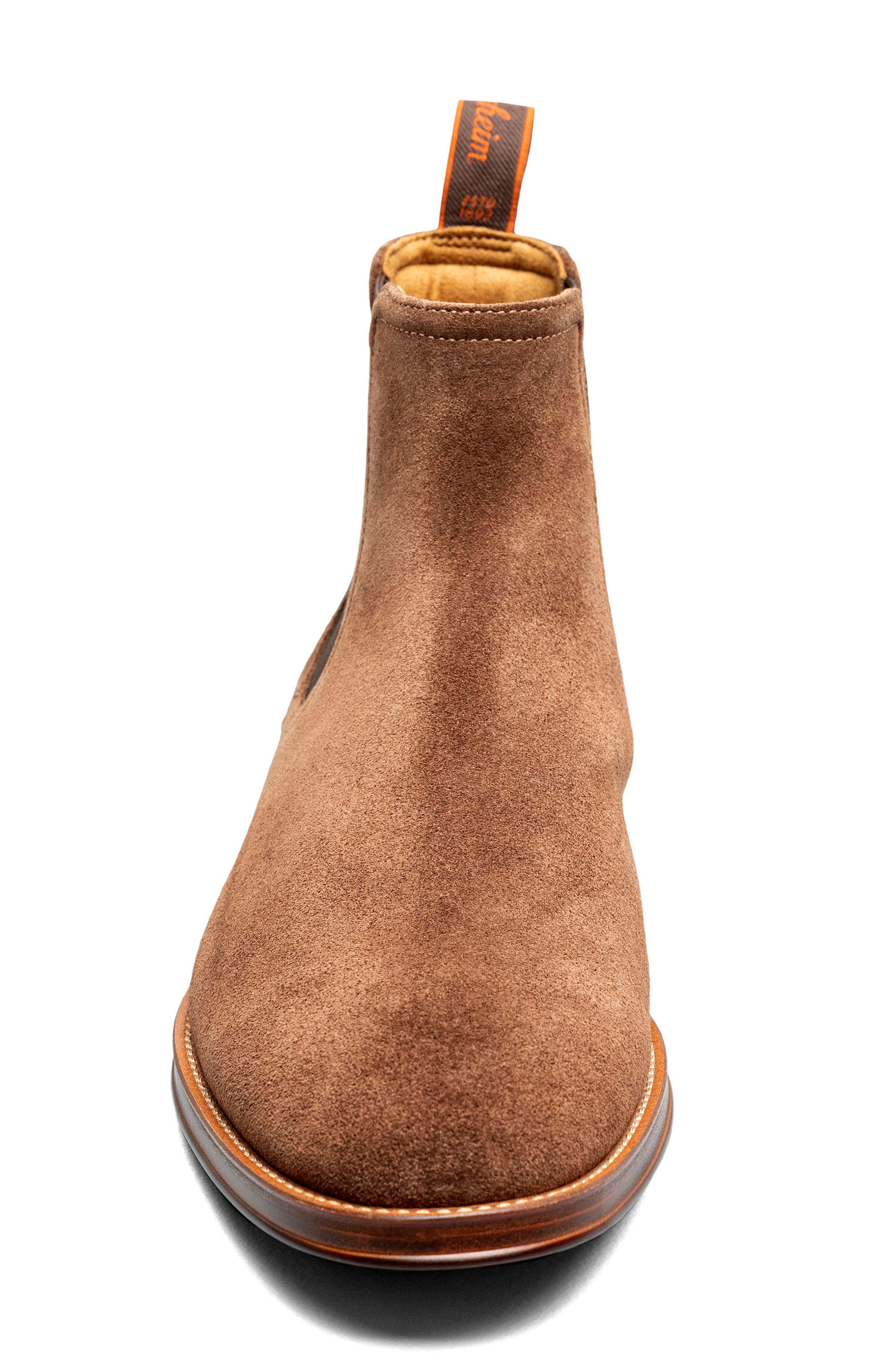 Rucci Lug Plain Toe Chelsea Boot, Alternate, color, BROWN SUEDE