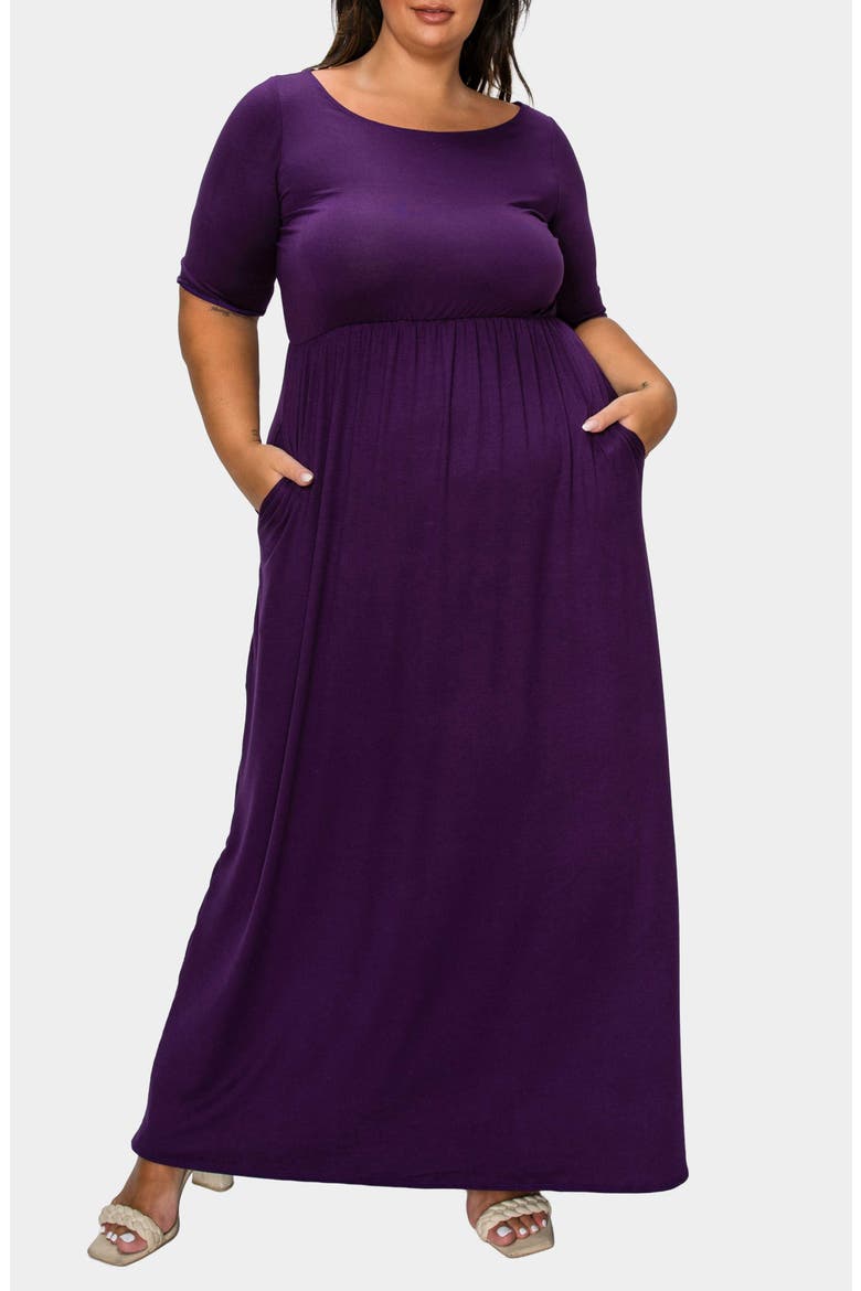 Eva Jersey Maxi Dress, Alternate, color, EGGPLANT