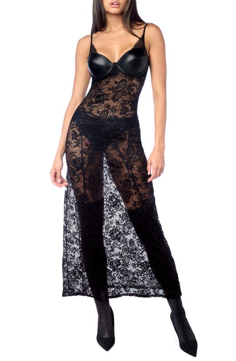 Long Lace Chemise & Panties Set