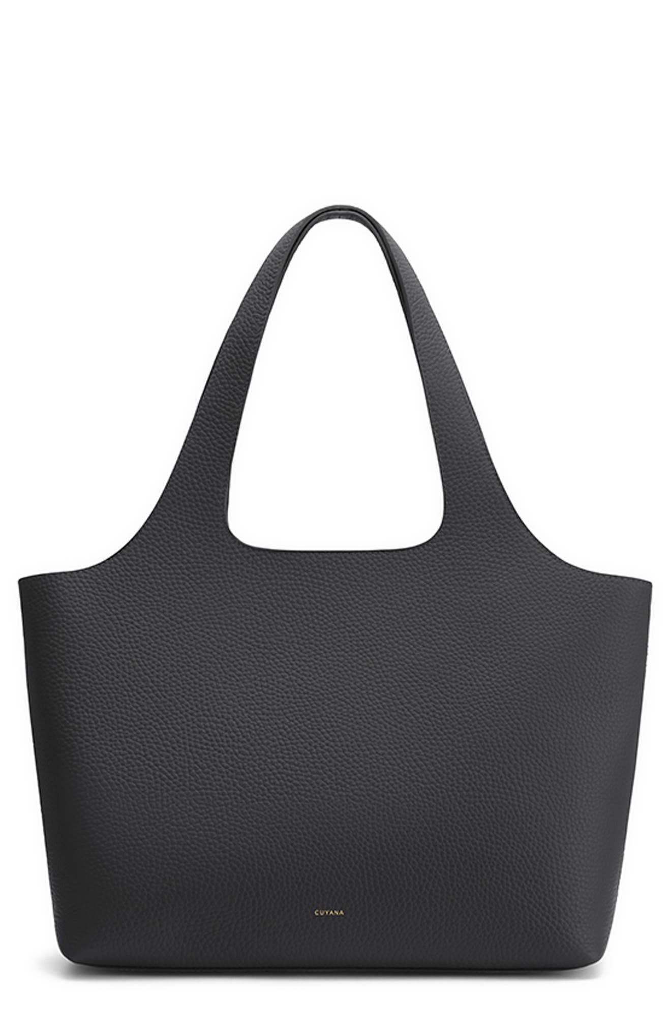 System 13-Inch Laptop Leather Tote, Main, color, BLACK