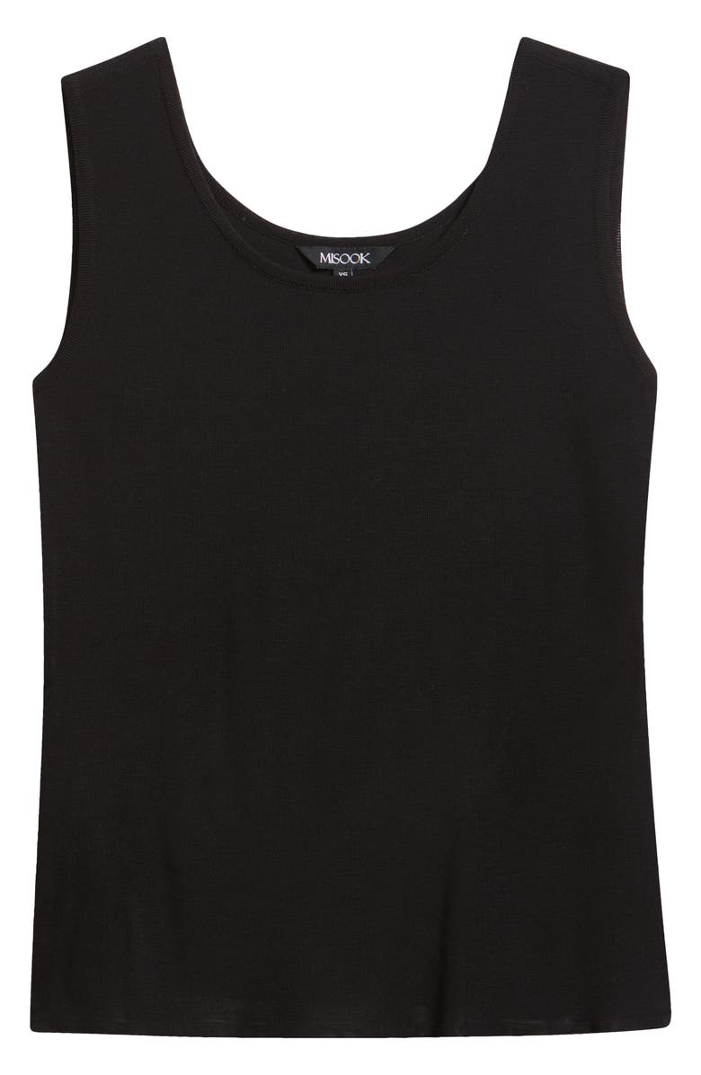 Misook Scoop Neck Tank, Alternate, color, Black