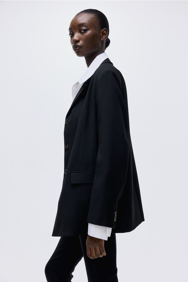 Single-breasted Blazer, Alternate, color, Black
