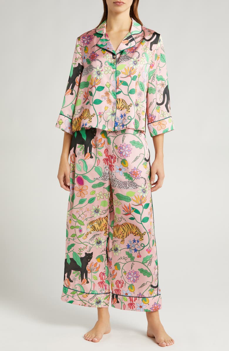 Karen Mabon Big Cats Satin Pajamas, Main, color, 