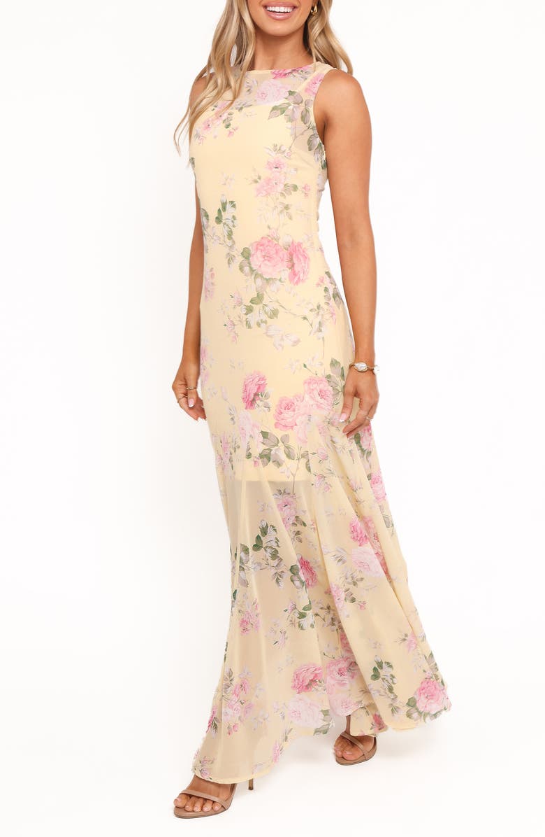 Petal & Pup Keani Maxi Dress, Alternate, color, Yellow Floral