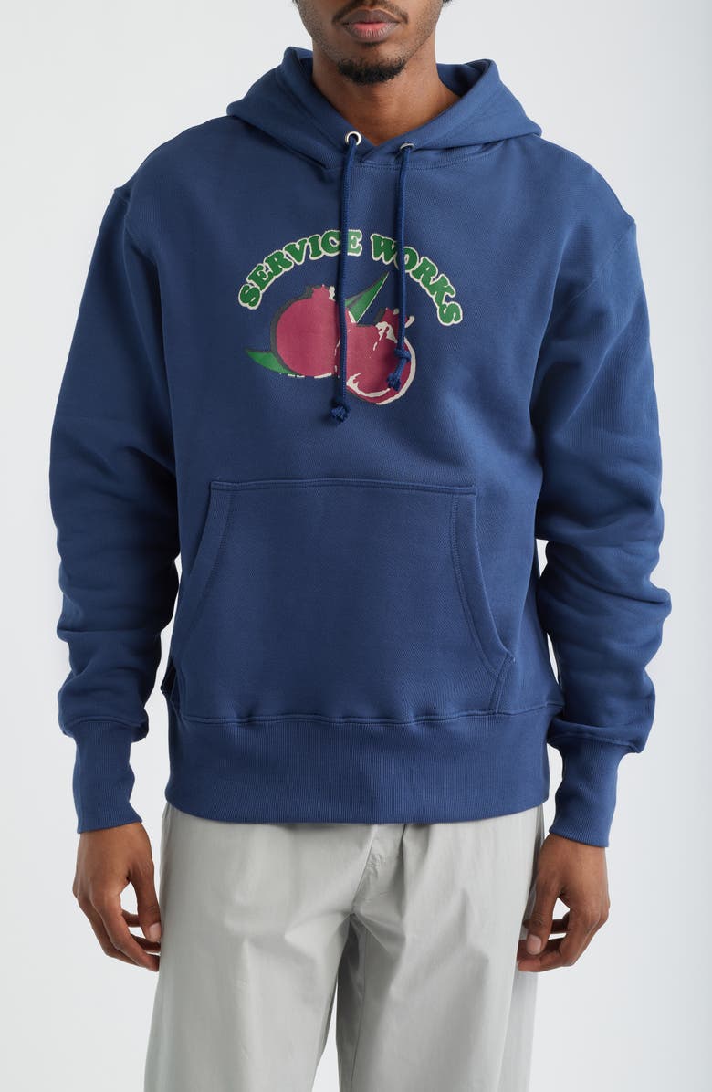 Service Works Radish Organic Cotton Hoodie, Main, color, Navy