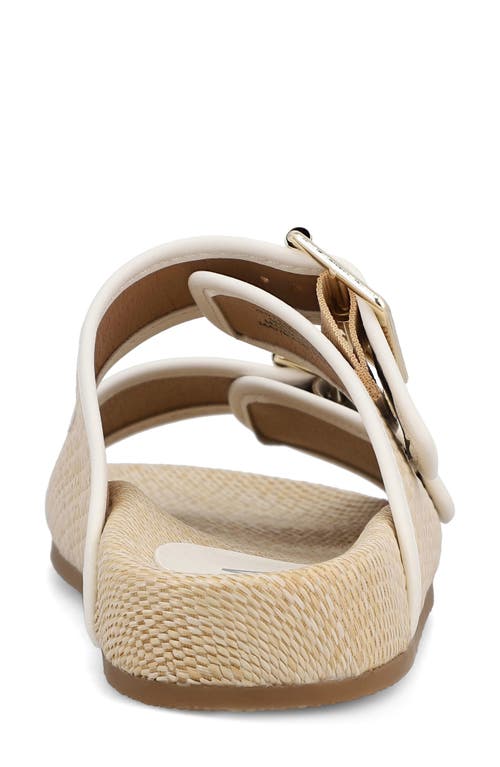 Mia Women's Gazell Double Buckle Slip-on Slide Sandals In Natural/white