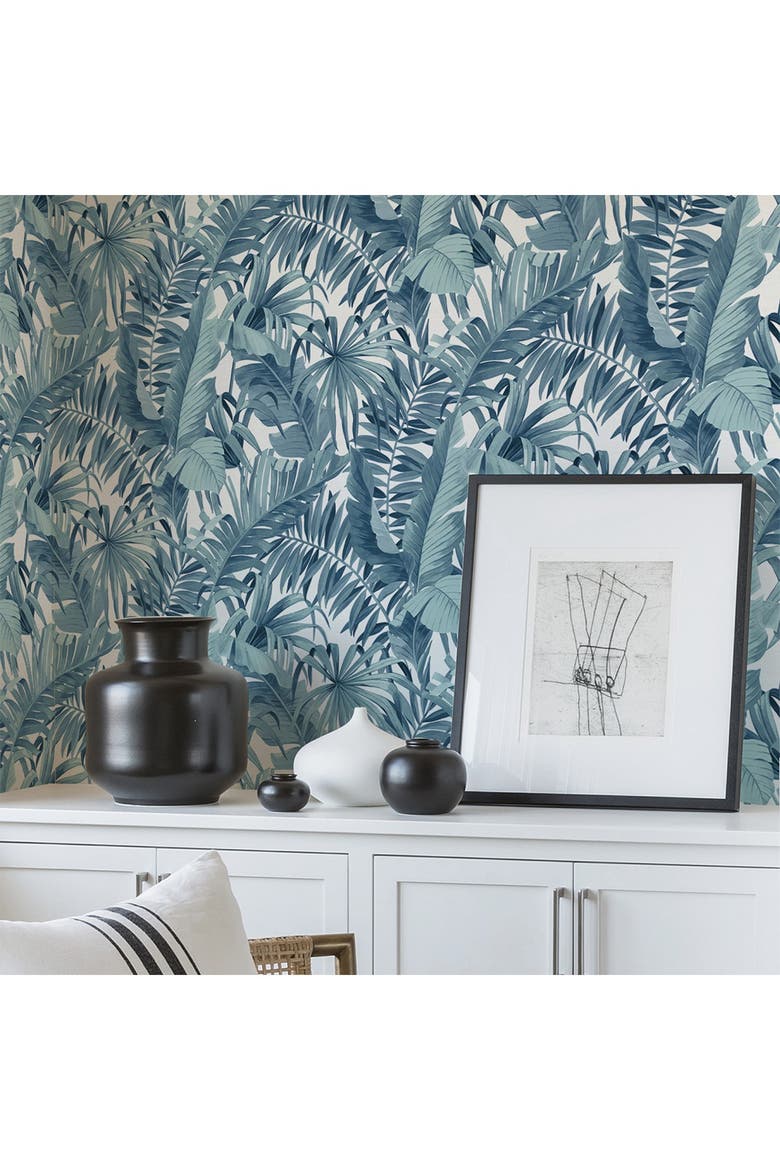 Blue Maui Peel & Stick Wallpaper, Alternate, color, BLUE