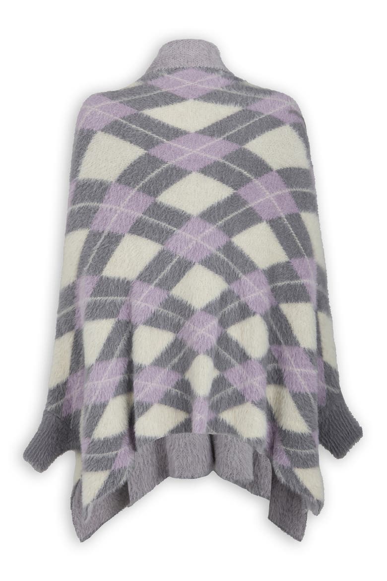 Argyle Eyelash Knit Cardigan, Alternate, color, GREY