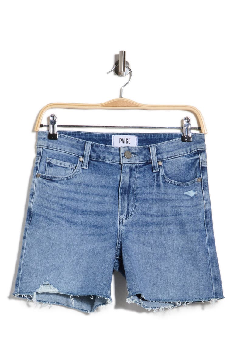 Sarah High Waist Raw Hem Longline Shorts, Alternate, color, FER DESTRUCTED