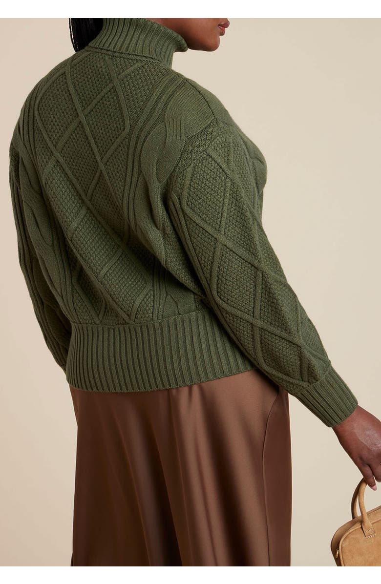 ELOQUII Cableknit Slouchy Sweater, Alternate, color, 