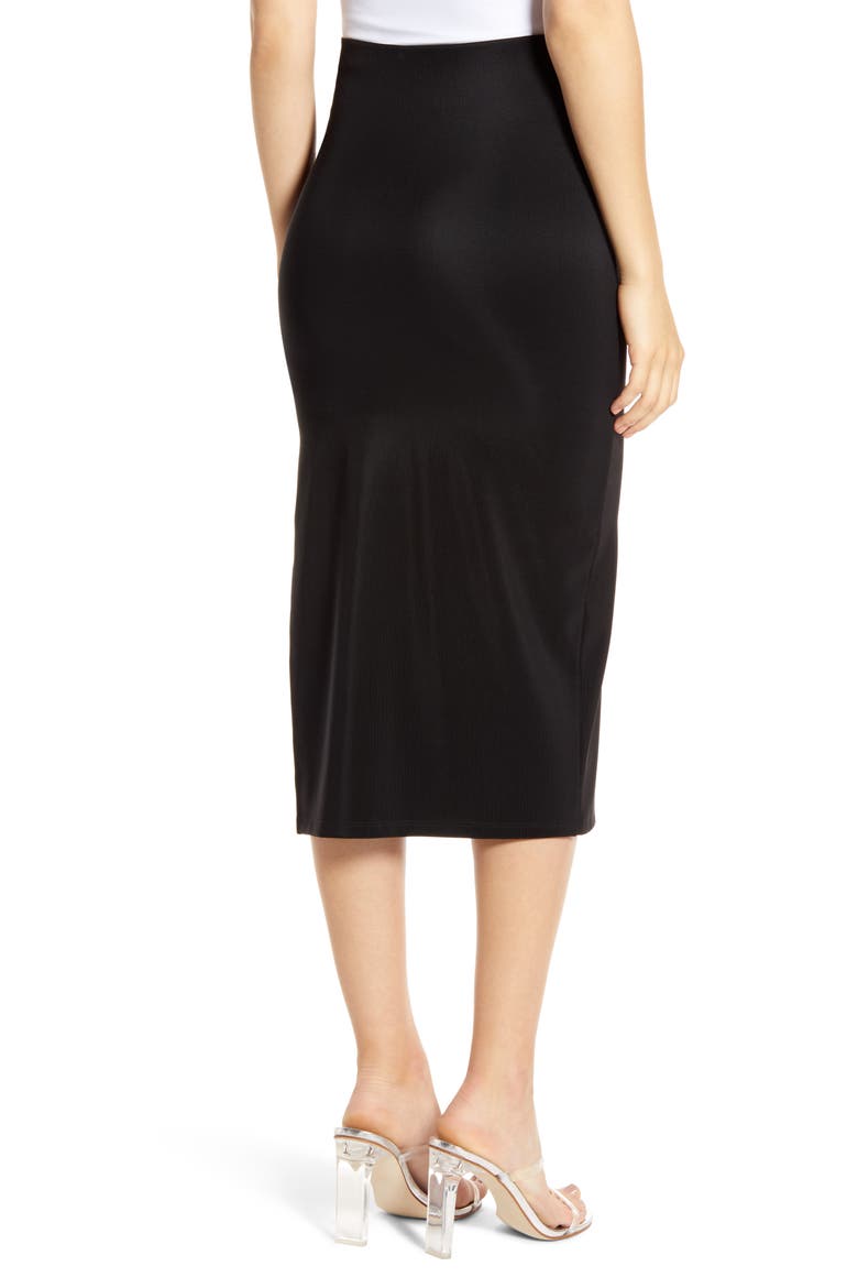 High Side Slit Pencil Skirt, Alternate, color, BLACK