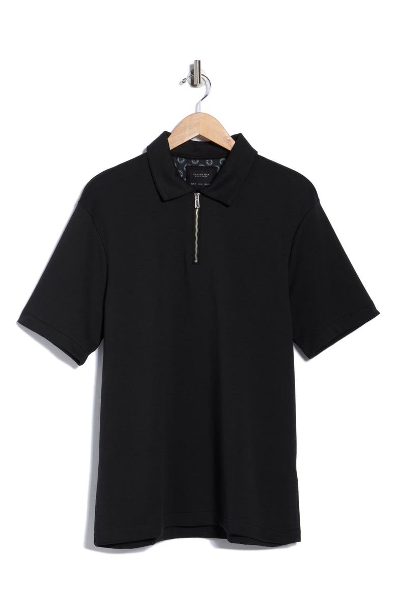 Cactus Man Quarter Zip Polo, Alternate, color, Black