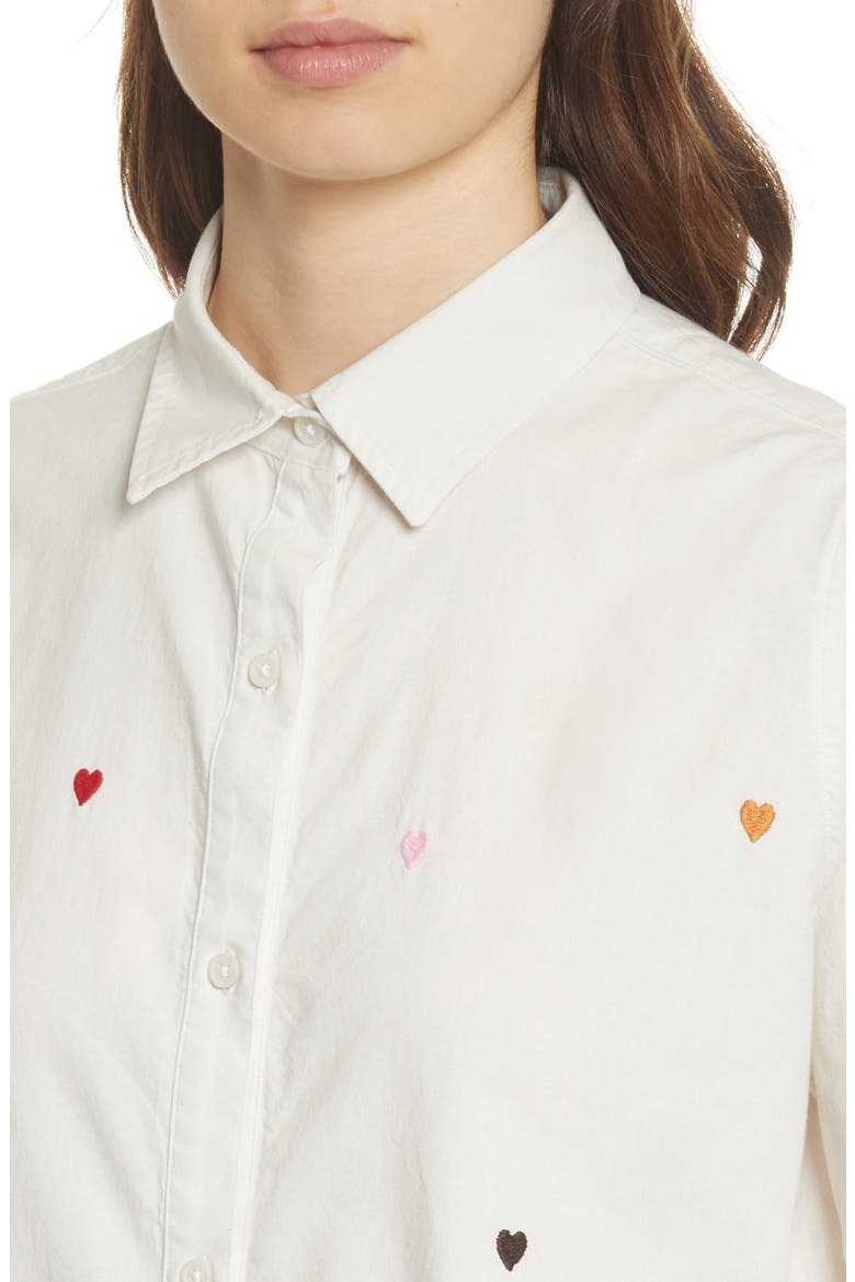 The Campus Heart Embroidered Shirt, Alternate, color, CREAM/ HEART EMBROIDERY