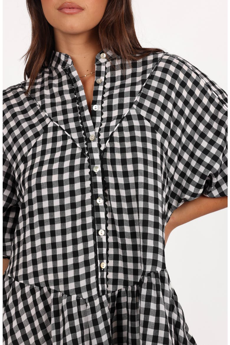Caroling Check Minidress, Alternate, color, BLACK/ WHITE GINGHAM