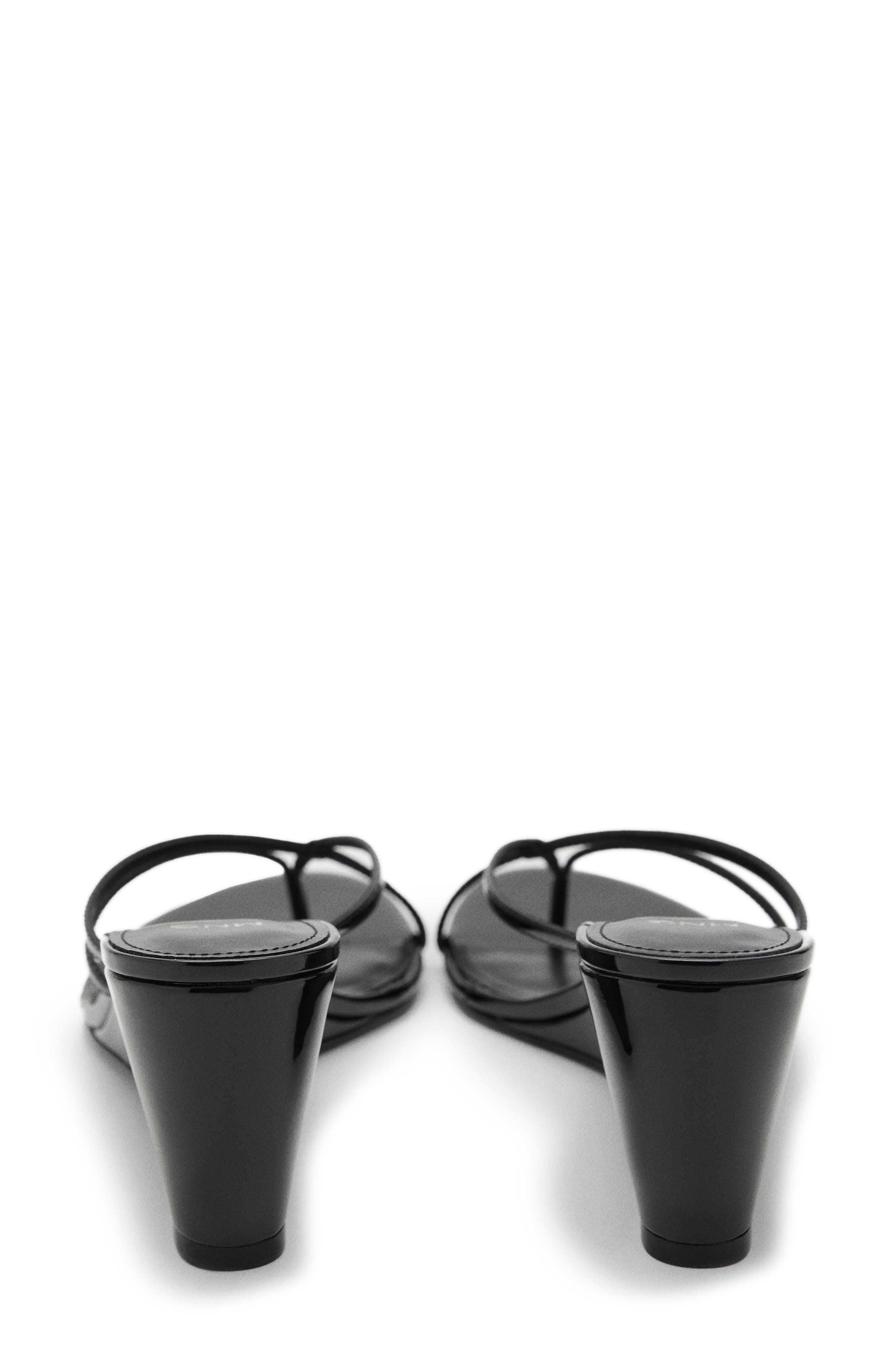 MANGO Wedge Slide Sandal, Alternate, color, Black