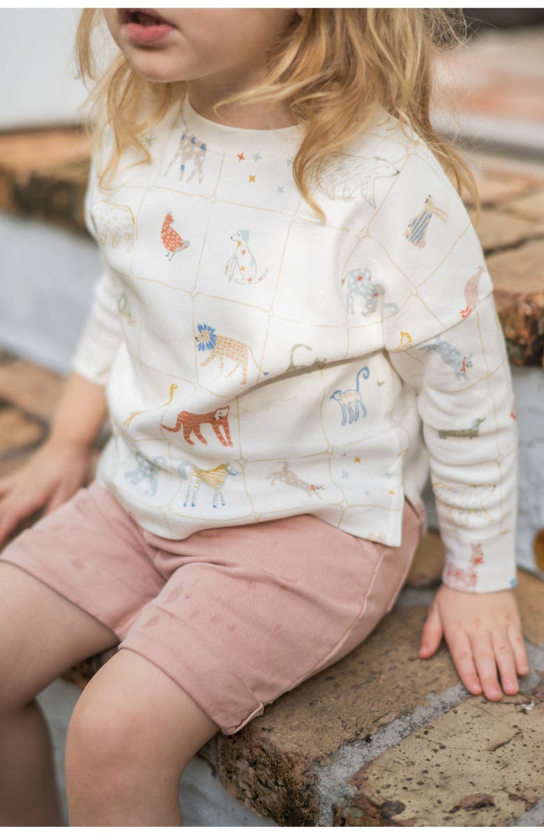 Pehr Kids' Drop Shoulder Organic Cotton Graphic T-Shirt, Alternate, color, Animal Shuffle