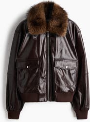 H&M Detachable-collar Coated Jacket