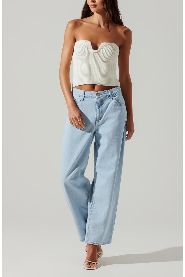 Kailess Strapless Sweater, Alternate, color, OFF WHITE