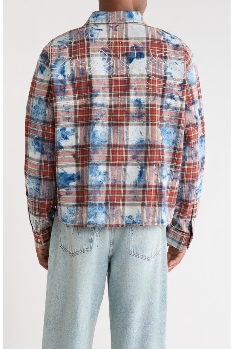 Embellished Flannel Shirt, Alternate, color, WHITE MULTI