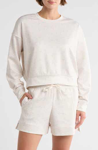 YOGALICIOUS Tranquility Confetti Scuba Knit Crewneck Pullover